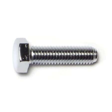 Midwest Fastener Class 8.8, M8-1.25 Hex Head Cap Screw, Chrome Plated Steel, 30 mm L, 10 PK 74483